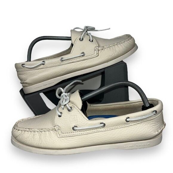 Sperry Top-Sider Authentic Original Ice Beige Leather 9195041 Women's 11M - Picture 1 of 11